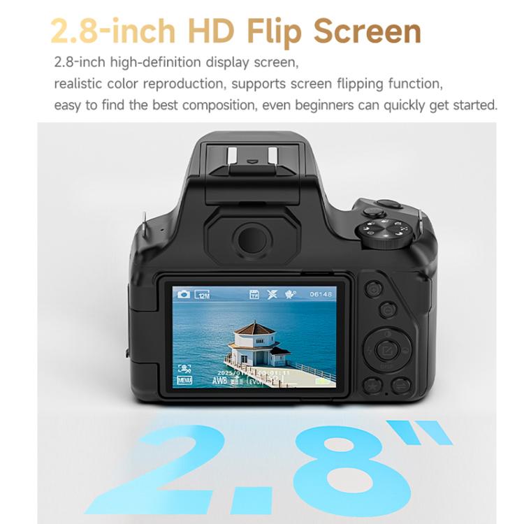 4K Flip-Screen High-Definition Waist-Level Viewfinder SLR Digital Camera, DC207, DC20 + Flash + CPL Lens + Lens Hood + Handheld Tripod