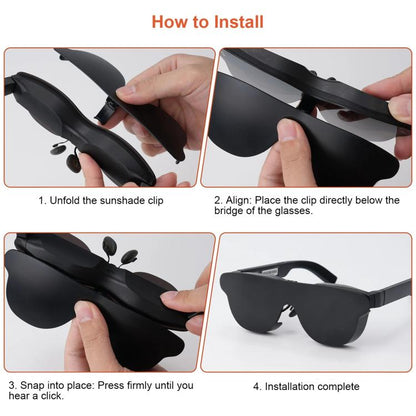 Flip-up Light Shield for RayNeo Air 3s/Air 3s Pro/Air 4/Air 4 Pro Ultra-Light  AR Glasses Privacy Cover, A