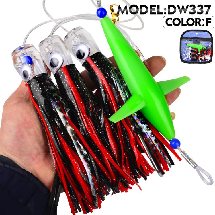 Saltwater Trolling Lure Rig Octopus Squid Skirt Lures with Spreader Bird & Weighted Lead Head Hook, PROBEROS 6inch, PROBEROS  9inch
