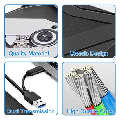 External DVD Drive USB 3.0 & Type-C Dual Interface Portable External Drive, Portable External Drive