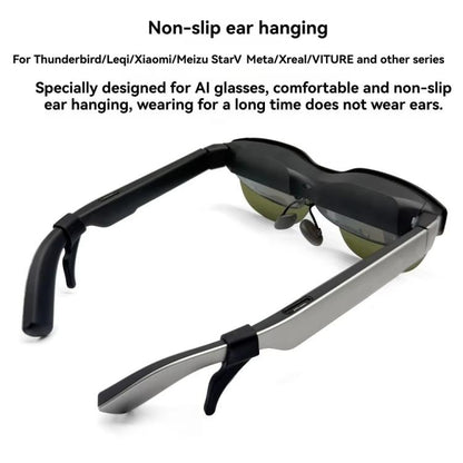 4pcs /Set Silicone Anti-Slip Ear Hooks for AI Smart Glasses Universal Comfort Eyeglass Ear Grips for Meta Ray-Ban, Xreal, Thunderbird