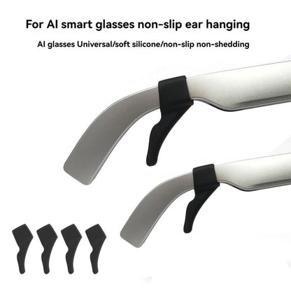 4pcs /Set Silicone Anti-Slip Ear Hooks for AI Smart Glasses Universal Comfort Eyeglass Ear Grips for Meta Ray-Ban, Xreal, Thunderbird
