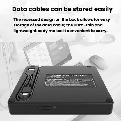 External DVD CD Writer Drive USB 3.0 & Type-C Portable Optical Disc Drive, USB 3.0 & Type-C Drive