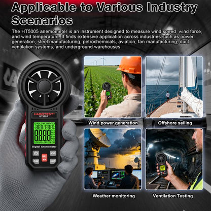 HABOTEST HT5005 Portable Digital Anemometer With Display Screen High Precision Wind Speed & Wind Temperature Tester, HT5005