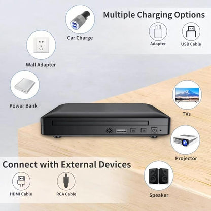 Portable Home DVD/EVD/VCD High-Definition Mini Disc Player, US Plug, EU Plug