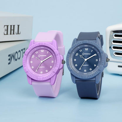 MINGRUI Quartz Watch for Boys Girls Students 30M Waterproof Minimalist Analog Wrist Watch with Soft Silicone Strap