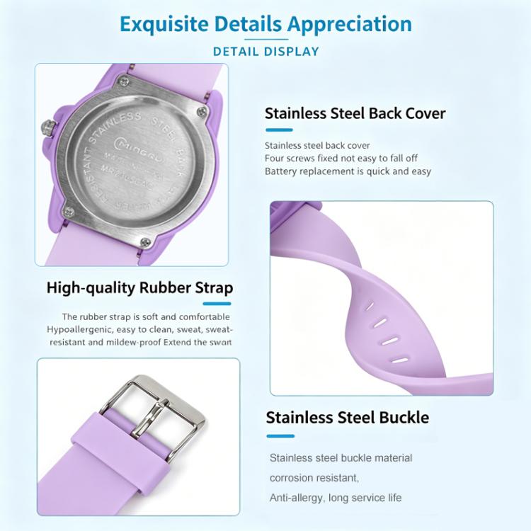 MINGRUI Quartz Watch for Boys Girls Students 30M Waterproof Minimalist Analog Wrist Watch with Soft Silicone Strap