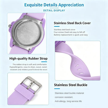 MINGRUI Quartz Watch for Boys Girls Students 30M Waterproof Minimalist Analog Wrist Watch with Soft Silicone Strap