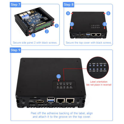 Waveshare 34252 CM5 Gigabit/2.5G Dual Ethernet Multi-Function Expansion Board Supports RS485 Industrial Communication, 4G / 5G Module And 4K Display Output, EU Plug, UK Plug, US Plug
