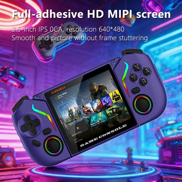 X95 Pro Android 9.0 Handheld Game Console, 3.5 Inch IPS Screen Retro Game Player Support WiFi Video Player with RGB Joystick, 64G, 128G