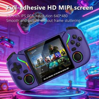 X95 Pro Android 9.0 Handheld Game Console, 3.5 Inch IPS Screen Retro Game Player Support WiFi Video Player with RGB Joystick, 64G, 128G