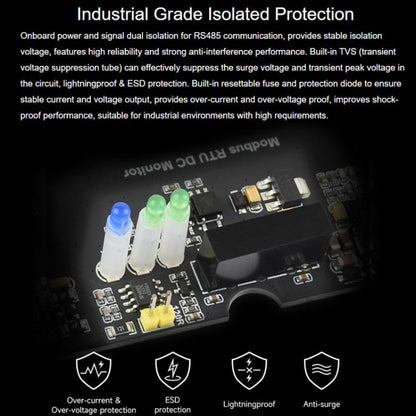 Industrial 4-Ch DC Monitoring Module, 16-Bit High-Precision Acquisition, Supports Voltage And Current Measurement, Modbus RTU Protocol, 33931