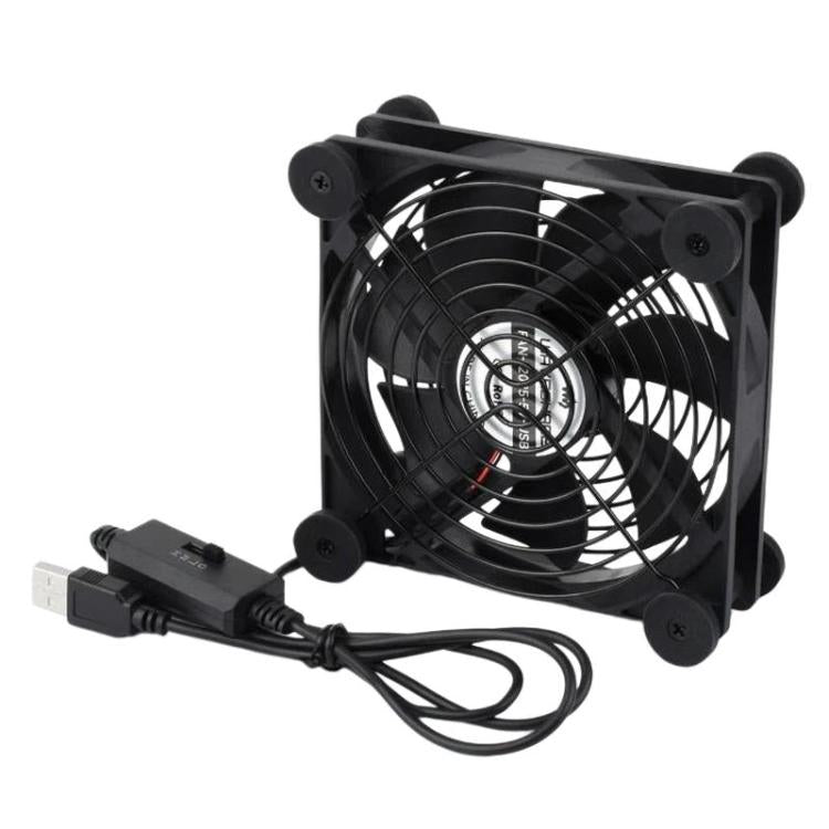 Waveshare 34398 USB 5V 120mm Quiet Cooling Fan, 3-Speed Adjustable, PWM Control, High Airflow, Anti-Vibration Design, Single, Double