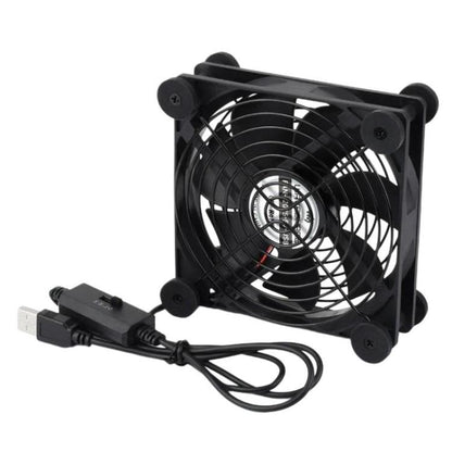 Waveshare 34398 USB 5V 120mm Quiet Cooling Fan, 3-Speed Adjustable, PWM Control, High Airflow, Anti-Vibration Design, Single, Double