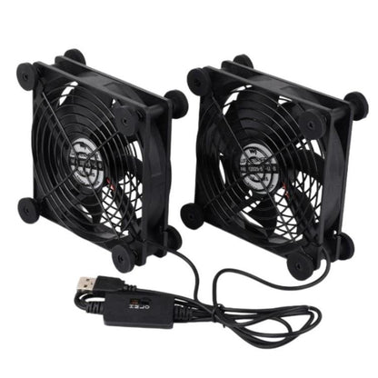 Waveshare 34398 USB 5V 120mm Quiet Cooling Fan, 3-Speed Adjustable, PWM Control, High Airflow, Anti-Vibration Design, Single, Double