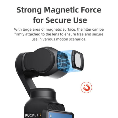 For DJI Osmo Pocket 4 / 3 aMagisn Magnetic Lens Filter, Adjustable CPL, VND  1-5 Stop, VND 6-10 Stop, Black Mist 1/4, ND4/16/64/256, ND1000