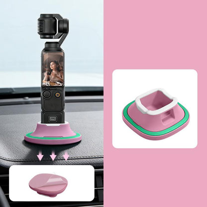 For DJI Osmo Pocket 4/3 Silicone Anti-Slip Base Desktop Support Stand Holder Includes Reusable Nano Adhesive for Car Dashboard