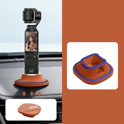 For DJI Osmo Pocket 4/3 Silicone Anti-Slip Base Desktop Support Stand Holder Includes Reusable Nano Adhesive for Car Dashboard