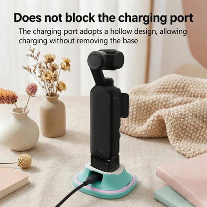 For DJI Osmo Pocket 4/3 Silicone Anti-Slip Base Desktop Support Stand Holder Includes Reusable Nano Adhesive for Car Dashboard