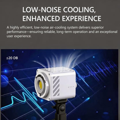 DENGWEI MT-80Bi 80W COB Video Light 2700K-6500K Bi-Color LED Continuous Output Lighting CRI 96+ Studio Light, EU Plug, US Plug, UK Plug