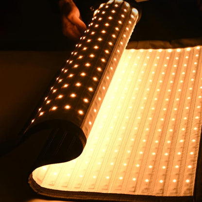 DENGWEI FP150S 150W Rollable LED Video Light With Grid 2700K-6500K Bi-Color Flexible LED Light Panel, EU Plug, US Plug, UK Plug
