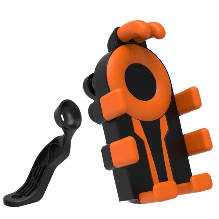 Electric Motorcycle Eight-Armed Fixation Shockproof Phone Mount, All Black Handlebars, Black Orange Handlebars, Orange White Handlebars, Black White Handlebars, All Black Mirror Mounts, Black Orange Mirror Mounts, Orange White Mirror Mounts