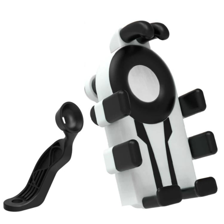 Electric Motorcycle Eight-Armed Fixation Shockproof Phone Mount, All Black Handlebars, Black Orange Handlebars, Orange White Handlebars, Black White Handlebars, All Black Mirror Mounts, Black Orange Mirror Mounts, Orange White Mirror Mounts