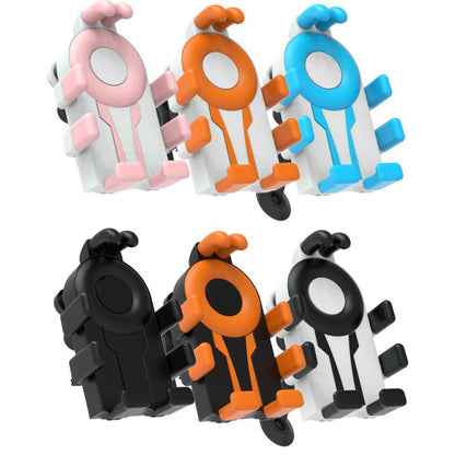 Electric Motorcycle Eight-Armed Fixation Shockproof Phone Mount, All Black Handlebars, Black Orange Handlebars, Orange White Handlebars, Black White Handlebars, All Black Mirror Mounts, Black Orange Mirror Mounts, Orange White Mirror Mounts