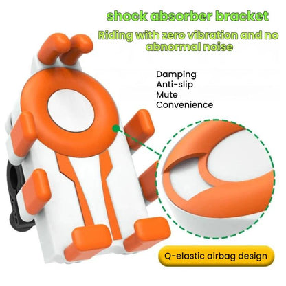 Electric Motorcycle Eight-Armed Fixation Shockproof Phone Mount, All Black Handlebars, Black Orange Handlebars, Orange White Handlebars, Black White Handlebars, All Black Mirror Mounts, Black Orange Mirror Mounts, Orange White Mirror Mounts