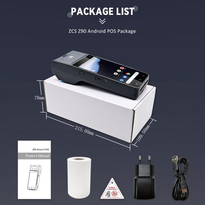 Z90F Supermarket Mobile Bill Payment POS Machine, Handheld Cash Register With Credit Card NFC Function, EU Plug