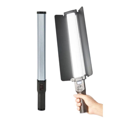DENGWEI 30W Handheld RGB Light Wand Rechargeable LED Video Light Stick 2700K-8500K Full Color Photography Fill Light With Detachable Barn Doors, US Plug
