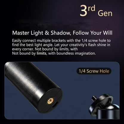 DENGWEI 30W Handheld RGB Light Wand Rechargeable LED Video Light Stick 2700K-8500K Full Color Photography Fill Light With Detachable Barn Doors, US Plug