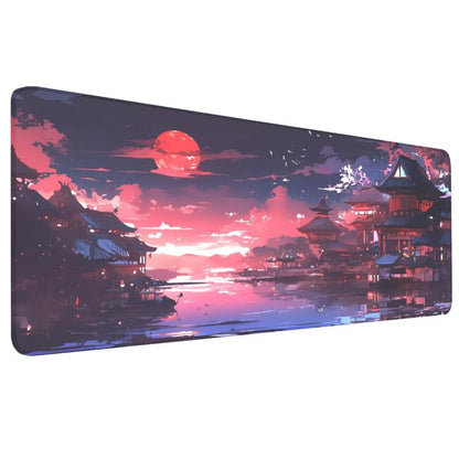 Stain-Resistant Ancient Landscape Mouse Pad, E-Sports Gaming Keyboard Desk Mat, 30 x 60 x 0.2cm, 30 x 60 x 0.3cm, 30 x 70 x 0.2cm, 30 x 70 x 0.3cm
