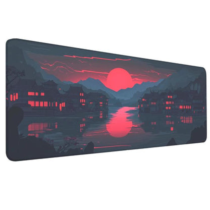 Stain-Resistant Ancient Landscape Mouse Pad, E-Sports Gaming Keyboard Desk Mat, 30 x 60 x 0.2cm, 30 x 60 x 0.3cm, 30 x 70 x 0.2cm, 30 x 70 x 0.3cm