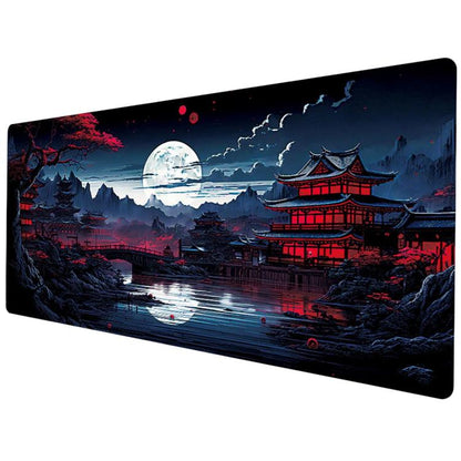 Stain-Resistant Ancient Landscape Mouse Pad, E-Sports Gaming Keyboard Desk Mat, 30 x 80 x 0.2cm, 30 x 80 x 0.3cm, 40 x 90 x 0.2cm, 40 x 90 x 0.3cm