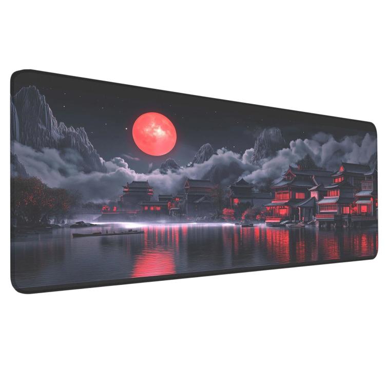 Stain-Resistant Ancient Landscape Mouse Pad, E-Sports Gaming Keyboard Desk Mat, 30 x 80 x 0.2cm, 30 x 80 x 0.3cm, 40 x 90 x 0.2cm, 40 x 90 x 0.3cm