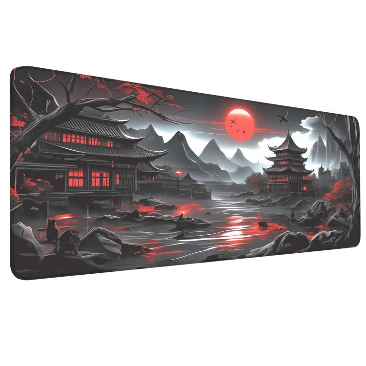 Stain-Resistant Ancient Landscape Mouse Pad, E-Sports Gaming Keyboard Desk Mat, 30 x 80 x 0.2cm, 30 x 80 x 0.3cm, 40 x 90 x 0.2cm, 40 x 90 x 0.3cm