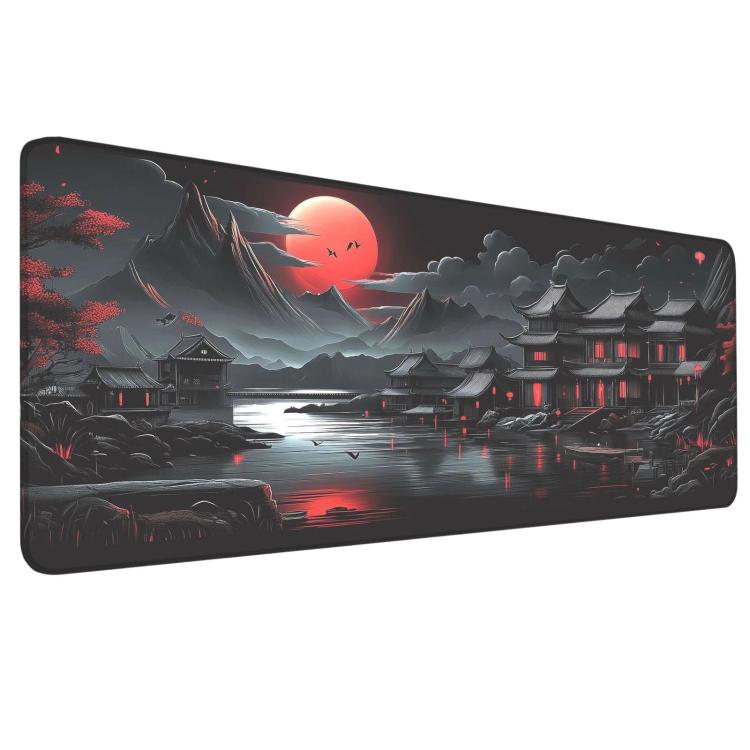 Stain-Resistant Ancient Landscape Mouse Pad, E-Sports Gaming Keyboard Desk Mat, 30 x 80 x 0.2cm, 30 x 80 x 0.3cm, 40 x 90 x 0.2cm, 40 x 90 x 0.3cm