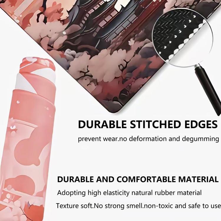 Stain-Resistant Ancient Landscape Mouse Pad, E-Sports Gaming Keyboard Desk Mat, 30 x 80 x 0.2cm, 30 x 80 x 0.3cm, 40 x 90 x 0.2cm, 40 x 90 x 0.3cm