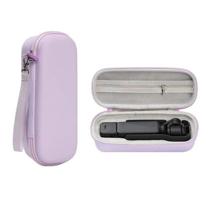 For DJI Osmo Pocket 3 Standalone & Essential Accessories Hard Carrying Case PU Leather Storage Bag with Wrist Strap