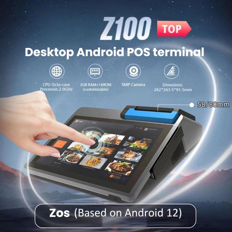 Z100 Dual-Screen Smart Cash Register With Printing All-In-One Machine, Android POS Terminal For Hotel, Restaurant, Supermarket EU Plug, 3.95 inch 58mm, 3.95 inch 80mm, 2.6 inch 58mm, 2.6 inch 80mm