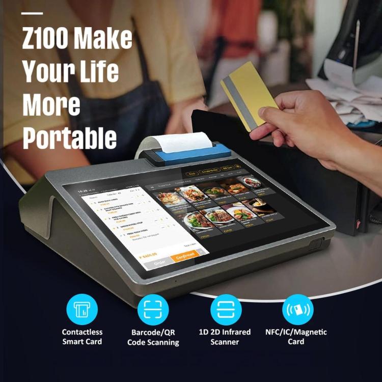 Z100 Dual-Screen Smart Cash Register With Printing All-In-One Machine, Android POS Terminal For Hotel, Restaurant, Supermarket EU Plug, 3.95 inch 58mm, 3.95 inch 80mm, 2.6 inch 58mm, 2.6 inch 80mm