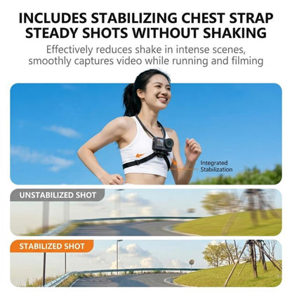 Neck Mount For Action Camera With 360-Degree Rotating Quick Release Base Air Cushion POV Necklace Holder With Anti-Shake Chest Strap