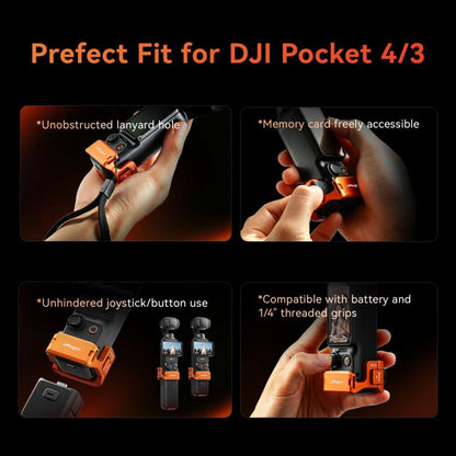 For DJI Osmo Pocket 4 & Pocket 3 aMagisn Metal Camera Cage Multifunctional Expansion Frame with Cold Shoe Mount, Dual-Prong & 1/4-inch Thread, Magnetic Quick Release Adapter Compatible