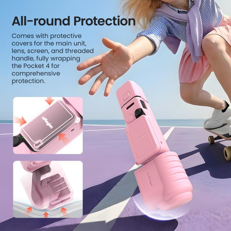 For DJI Osmo Pocket 4 AMagisn Multi-Color Silicone Protective Case Full Body Sleeve Precision Cutout Anti-Scratch Skin