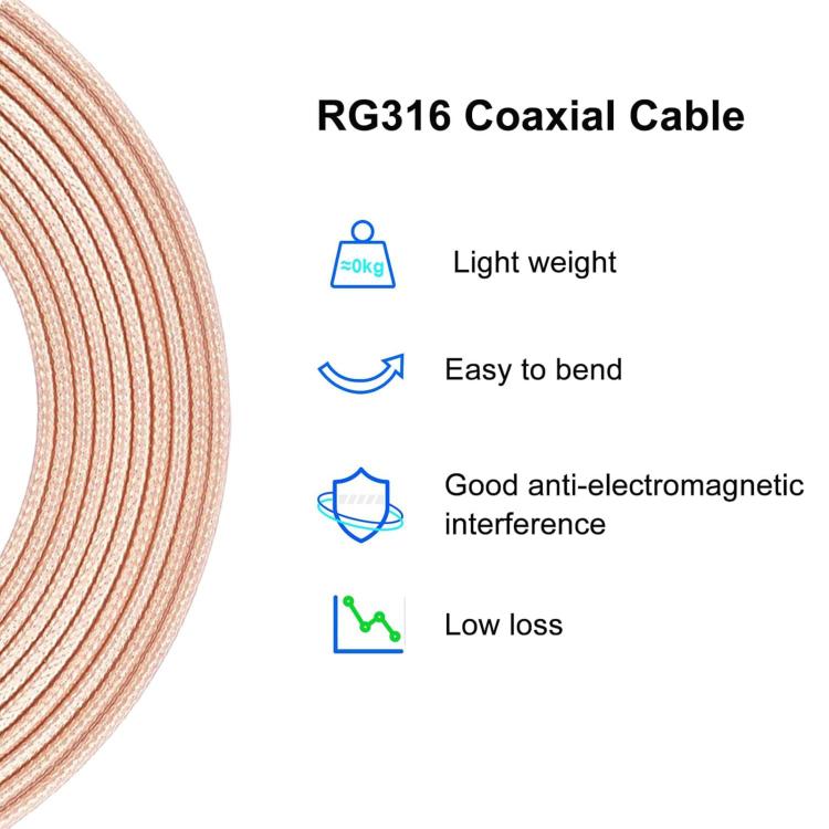 SMA Male To PL259 UHF Male RG316 RF Connection Cable, 0.1m, 0.15m, 0.3m, 1m, 2m, 3m, 5m