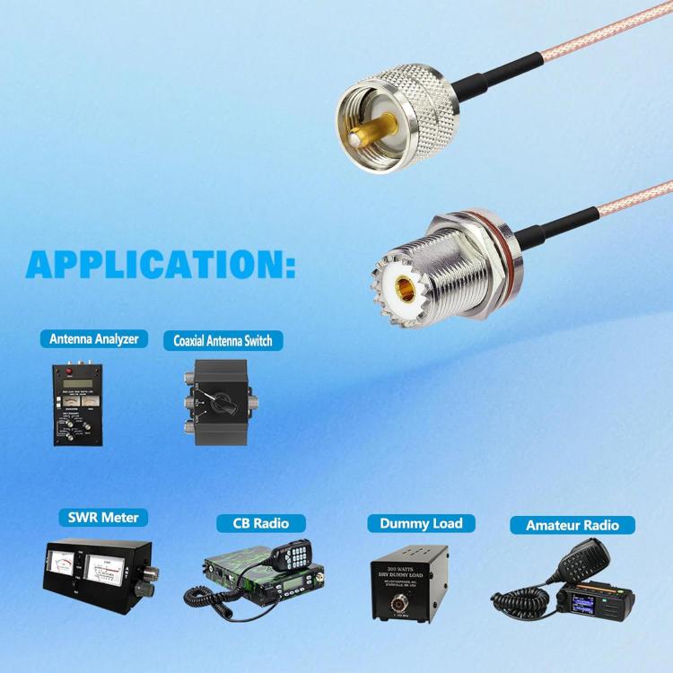 UHF PL-259 To SO-239 Male To Female RG316 RF Cable, 0.1m, 0.15m, 0.3m, 1m, 2m, 3m, 5m