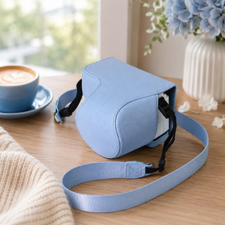 For Sony ZV-E10 II / ZV-E10M2 PU Leather Camera Case Bag Protective Half Body Cover With Shoulder Strap