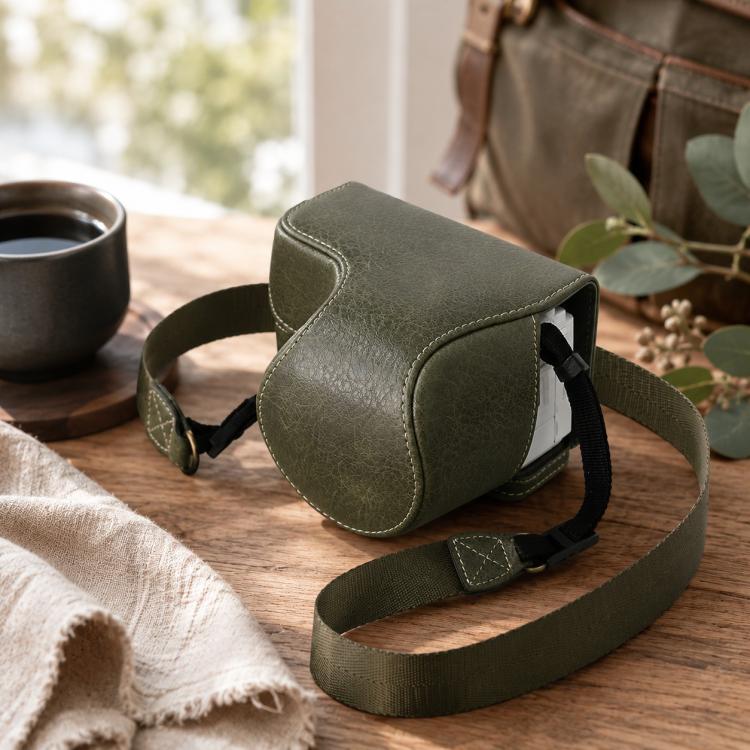For Sony ZV-E10 II / ZV-E10M2 PU Leather Camera Case Bag Protective Half Body Cover With Shoulder Strap
