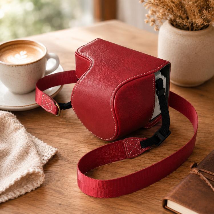 For Sony ZV-E10 II / ZV-E10M2 PU Leather Camera Case Bag Protective Half Body Cover With Shoulder Strap